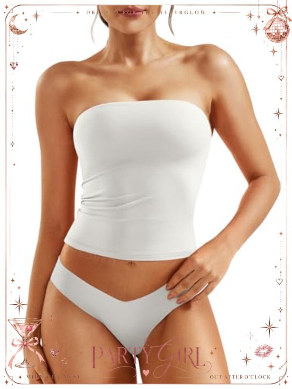 Women's Double Lined Tube Top Strapless Crop Bandeau